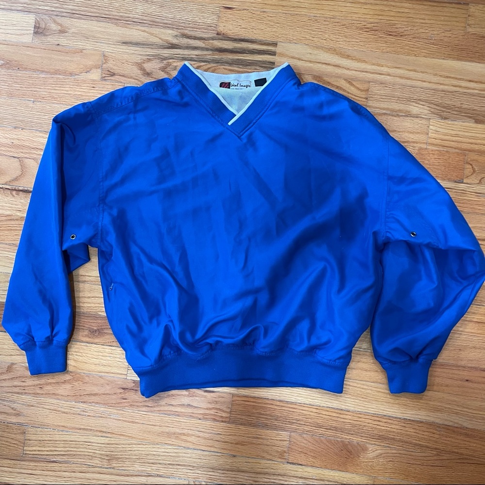 Ideal Images Men’s S/M Royal Blue V-Neck Pullover Golf Windbreaker